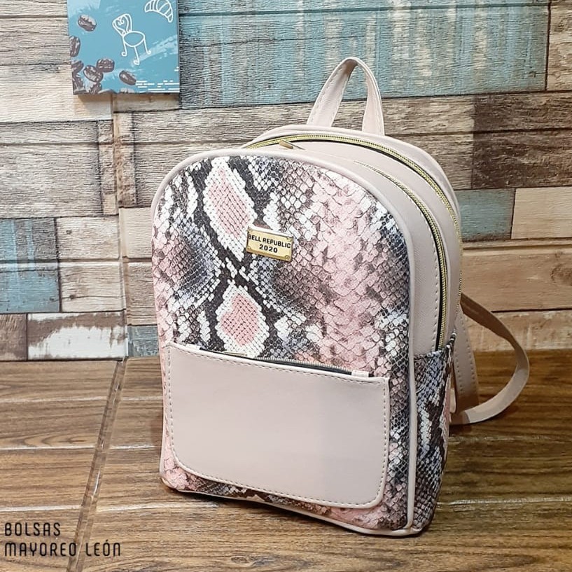 Light Pink Snake Pattern Premium Backpack